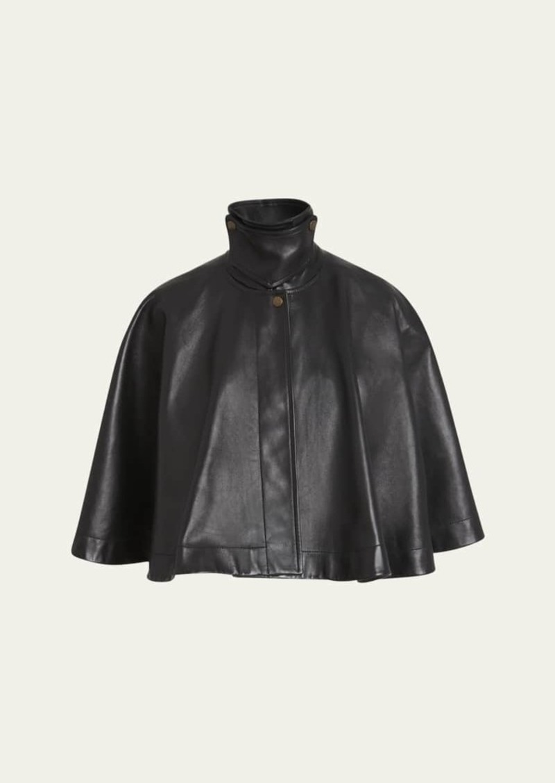 Chloé Chloe Soft Napa Leather Capelet Jacket