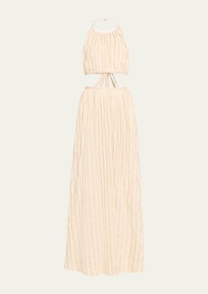 Chloé Chloe x High Summer Striped Poplin Maxi Dress with Cutout Detail