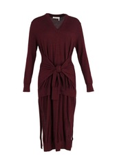 Chloé Chloe Tied Waist Dress in Burgundy Wool