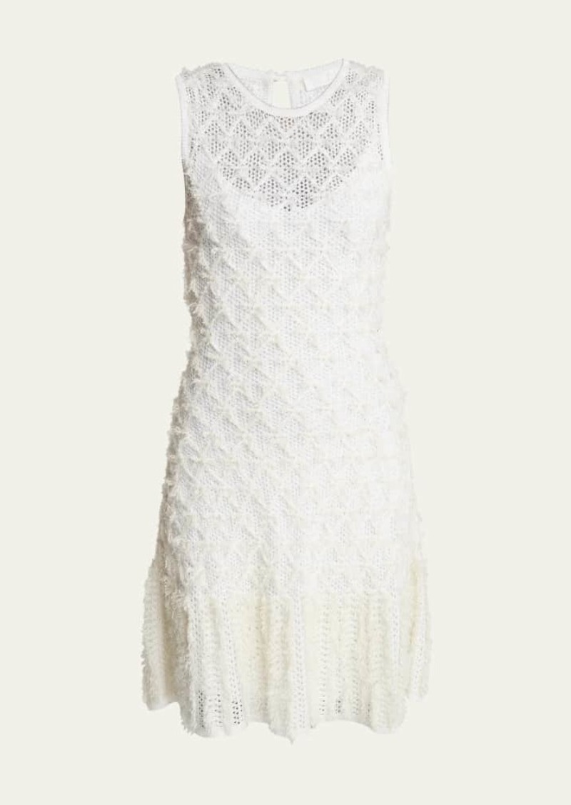 Chloé Chloe Tweed Lace Knit Mini Dress