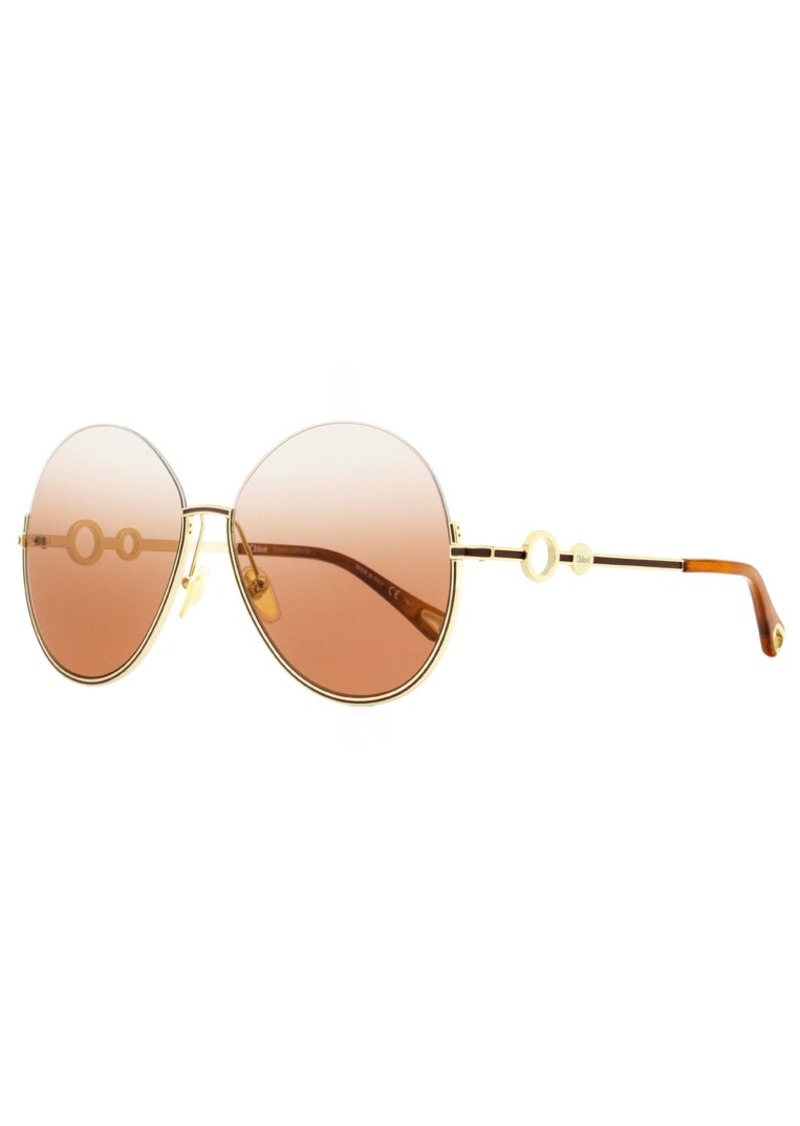 Chloé Chloe Women's Round Sunglasses CH0067S 002 Gold/Havana 61mm