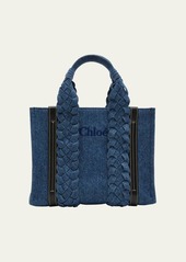 Chloé Chloe Woody Small Denim Shopper Tote Bag