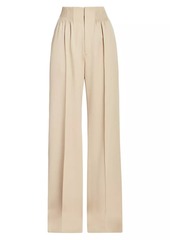 Chloé Cinched Wide-Leg Wool Trousers