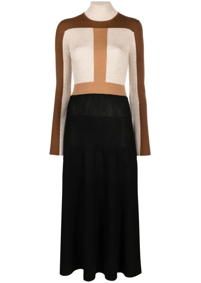 Chloé colour-block knitted wool dress