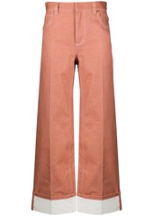 Chloé contrast stitch wide-leg trousers
