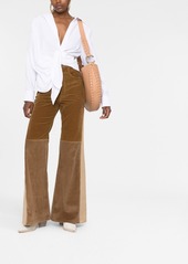 Chloé corduroy panelled flared trousers