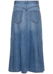 Chloé Cotton & Linen Embroidered Midi Skirt