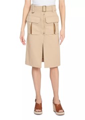 Chloé Cotton Belted Utility Skirt