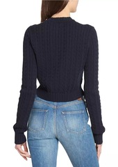 Chloé Cotton Cable-Knit Crop Sweater