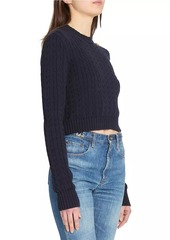 Chloé Cotton Cable-Knit Crop Sweater