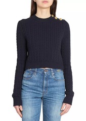 Chloé Cotton Cable-Knit Crop Sweater