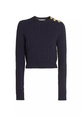 Chloé Cotton Cable-Knit Crop Sweater