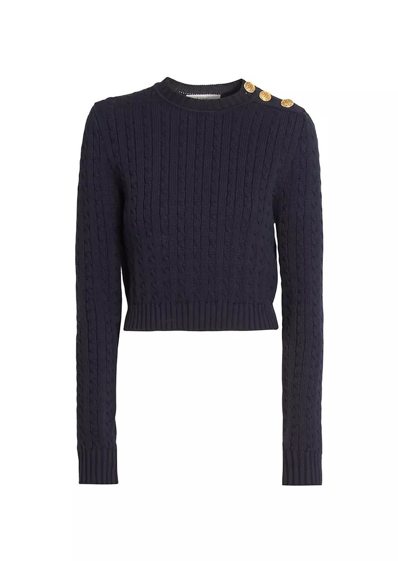 Chloé Cotton Cable-Knit Crop Sweater