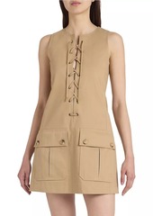 Chloé Cotton Lace-Up Minidress