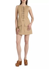 Chloé Cotton Lace-Up Minidress