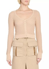 Chloé Cotton Pointelle Knit Scoopneck Cardigan