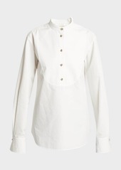 Chloé Cotton Poplin Blouse with Crystal Buttons