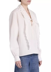 Chloé Cotton Poplin Tie neck Blouse