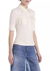 Chloé Cotton Rib-Knit Polo Shirt