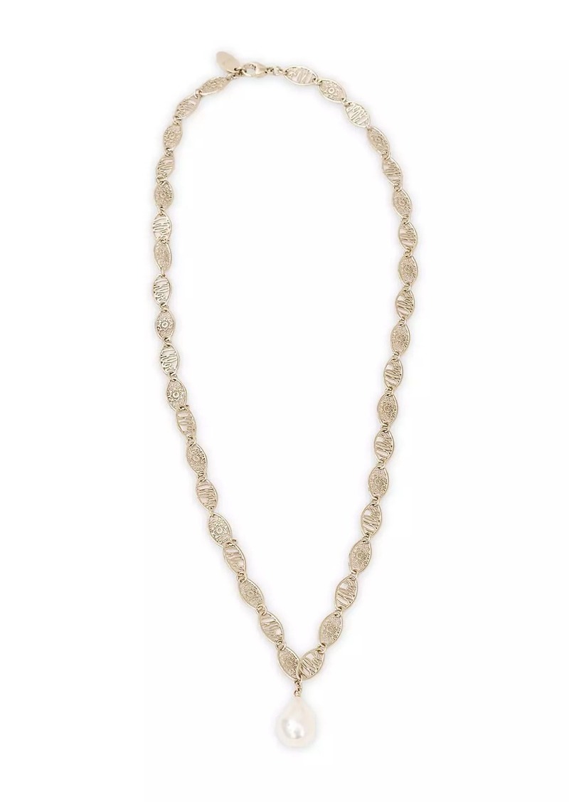 Chloé Darcey Lace Vintage Gold & Cultured Freshwater Pearl Necklace