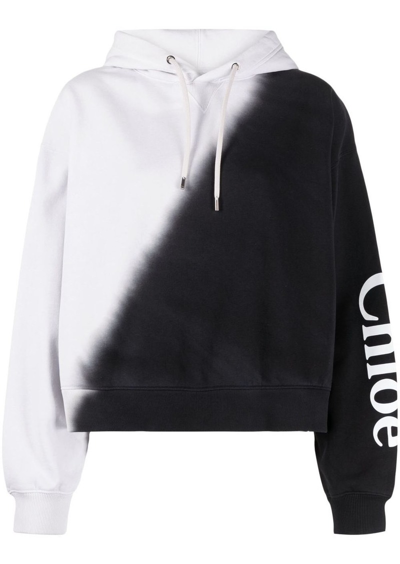 Chloé dip-dye cotton-fleece hoodie