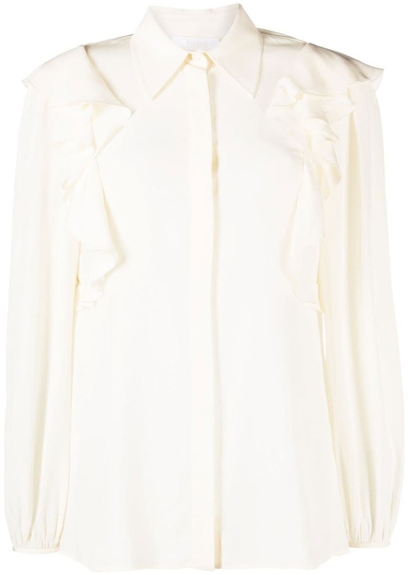 Chloé draped panels bishop-sleeves blouse