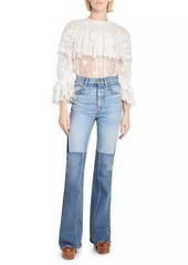 Chloé Draped Sheer Lace Top