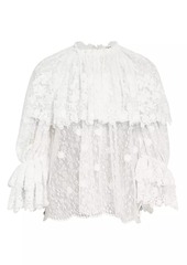 Chloé Draped Sheer Lace Top