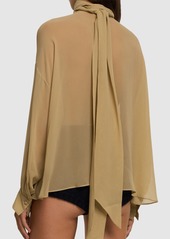 Chloé Draped Silk Georgette Shirt