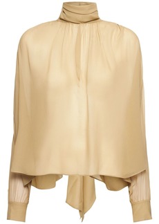 Chloé Draped Silk Georgette Shirt