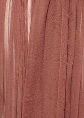 Chloé Draped Silk Mousseline Long Dress