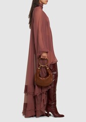 Chloé Draped Silk Mousseline Long Dress