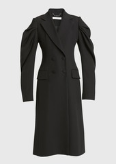 Chloé Draped Sleeve Double-Breasted Long Tailored Coat