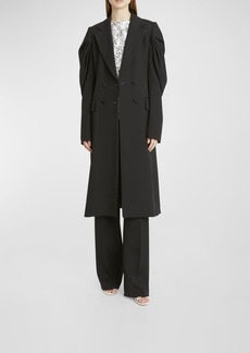 Chloé Draped Sleeve Double-Breasted Long Tailored Coat