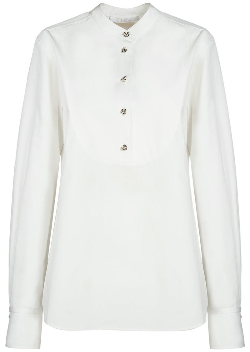 Chloé Embellished Cotton Poplin Shirt