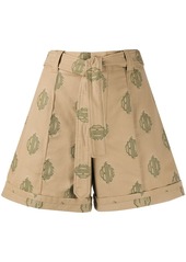 Chloé embroidered logo belted shorts