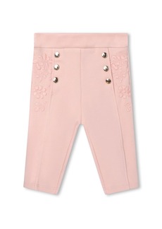 Chloé embroidered-logo organic-cotton trousers