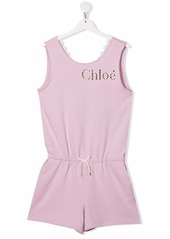 Chloé embroidered logo playsuit