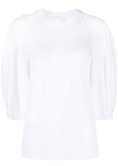 Chloé embroidered-logo round-neck T-shirt