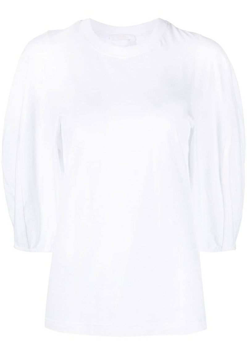 Chloé embroidered-logo round-neck T-shirt