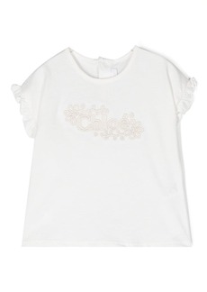 Chloé embroidered-logo short-sleeved T-shirt