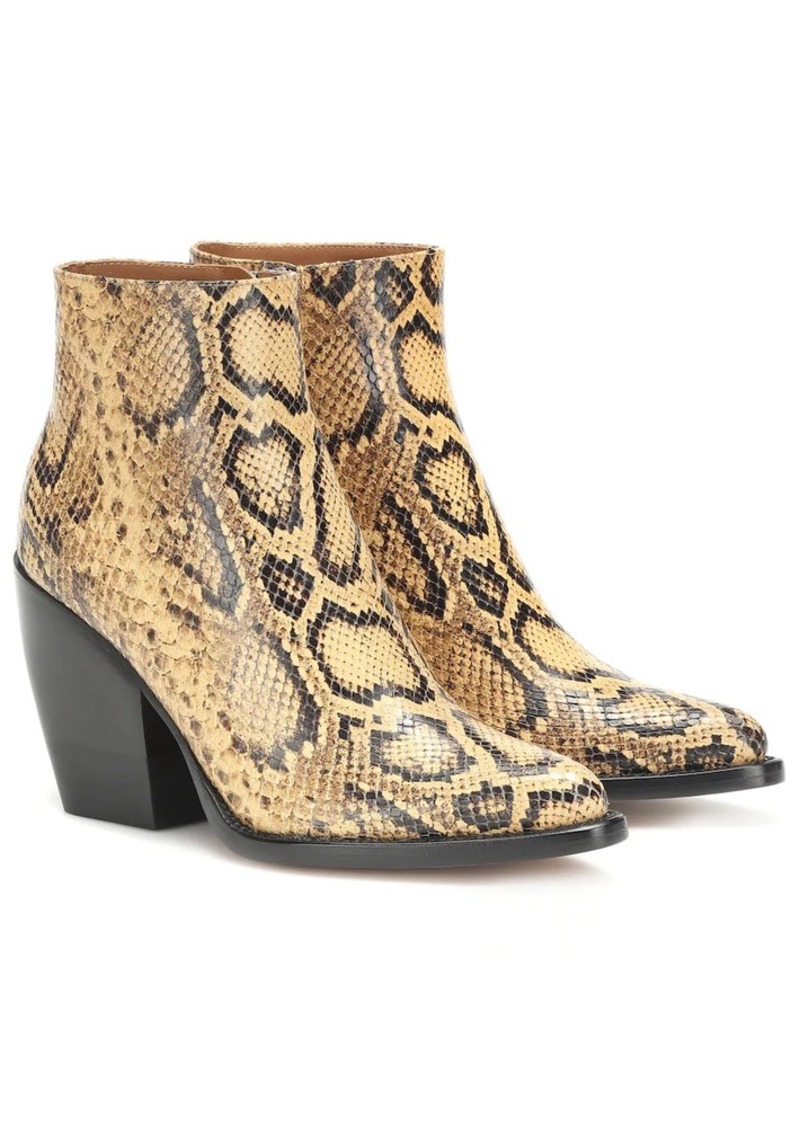 Chloé Rylee snake-effect leather boots