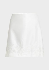 Chloé Eyelet Gabardine Mini Skirt