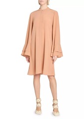 Chloé Flare-Sleeve Silk Minidress