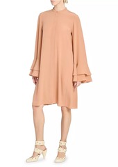 Chloé Flare-Sleeve Silk Minidress