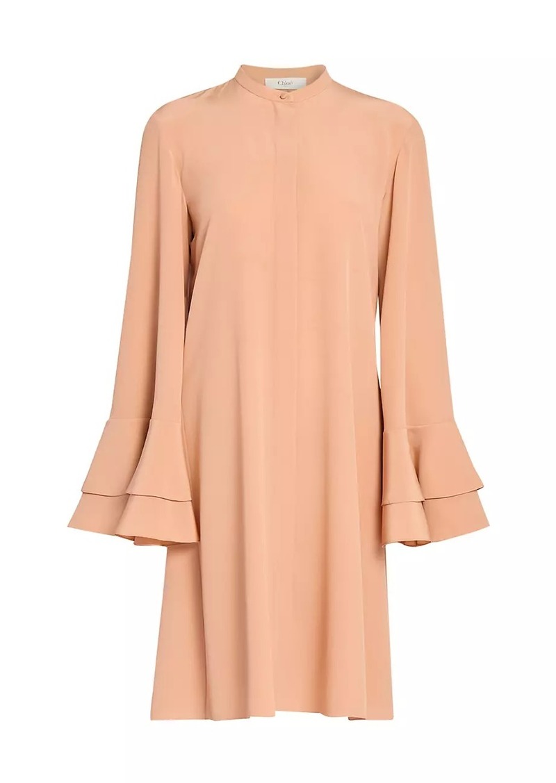 Chloé Flare-Sleeve Silk Minidress