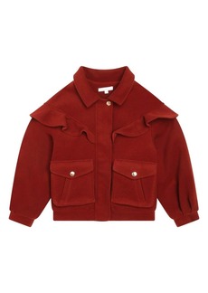 Chloé frilled-trim zip-up jacket