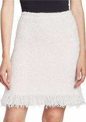 Chloé Fringe Wool-Blend Knit Miniskirt