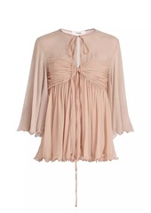 Chloé Gathered Silk Georgette Blouse