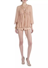 Chloé Gathered Silk Georgette Blouse